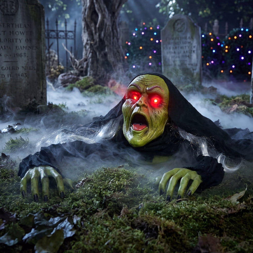 Joyfy Halloween Groundbreaker Halloween Decorations Zombie with Sound and Flashing Eyes,Outdoor Scary Halloween Yard Decorations