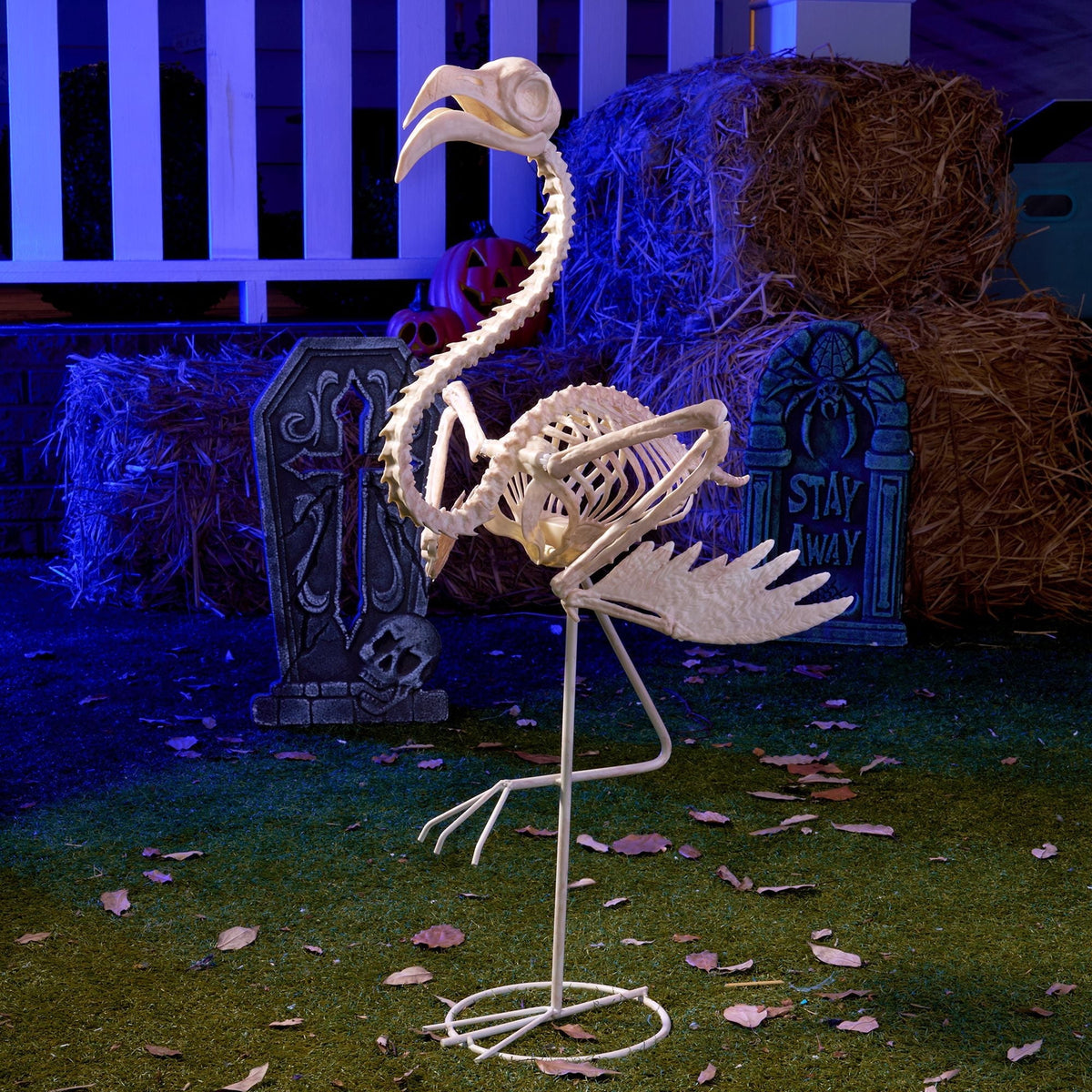 Joyfy 2 Pcs Duck Skeleton Halloween Decoration,4.5 Inch Posable Plastic Animals Halloween Skeleton for Indoor Outdoor Halloween Decorations,Haunted House Party Props