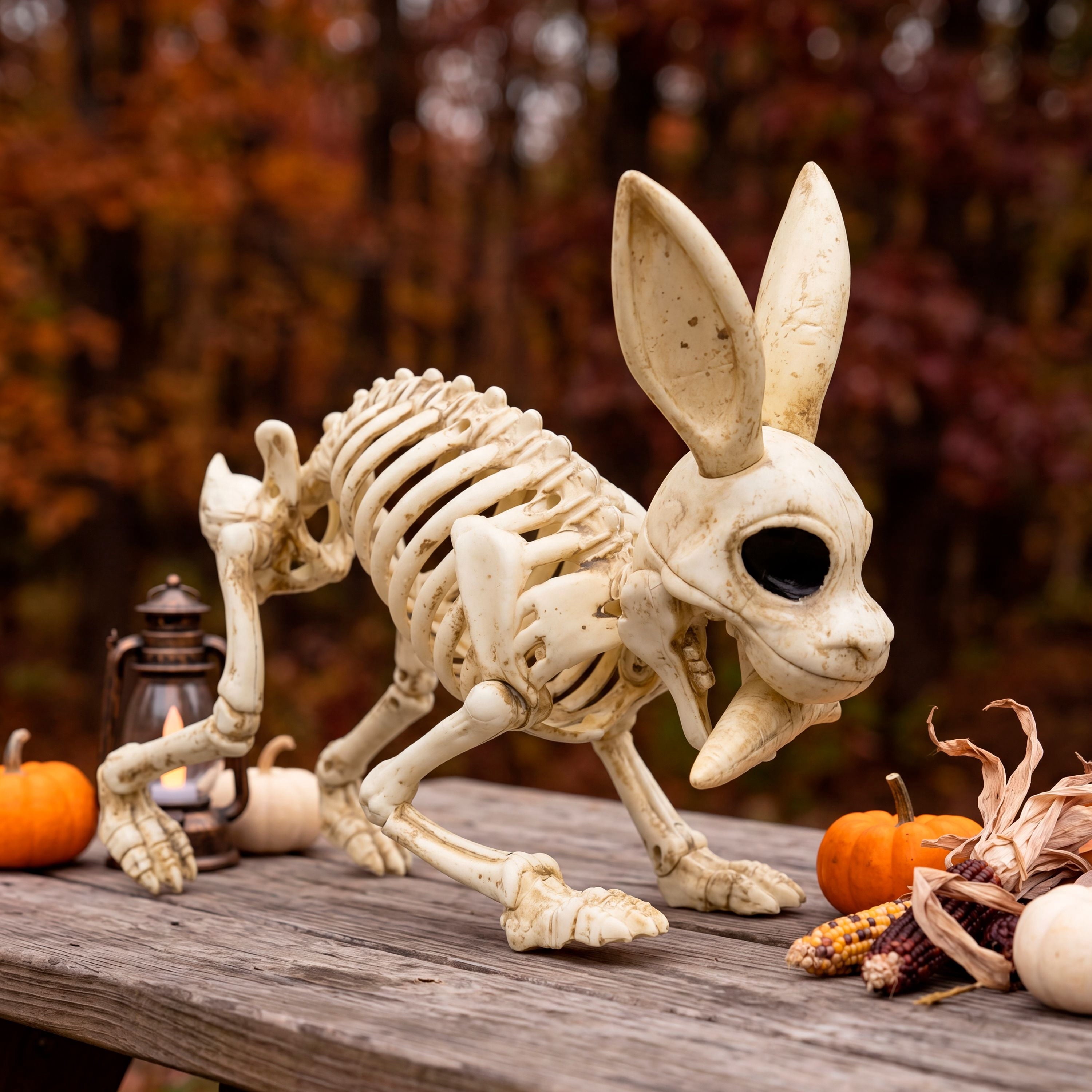 Joyfy 2 Pcs Duck Skeleton Halloween Decoration,4.5 Inch Posable Plastic Animals Halloween Skeleton for Indoor Outdoor Halloween Decorations,Haunted House Party Props