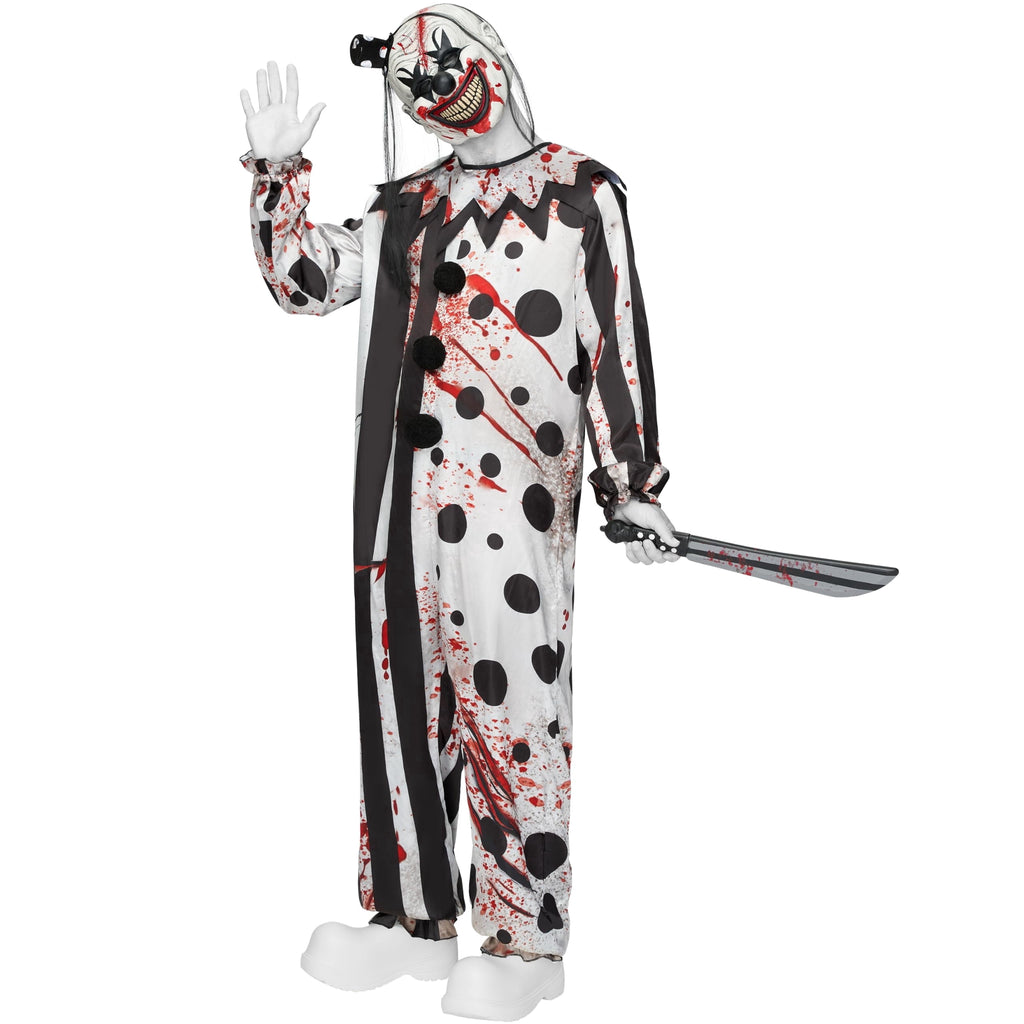 Joyfy Scary Clown Costume for Men Adult Halloween Costumes Killer Clown Halloween Outfit Set Fancy Dress Cosplay