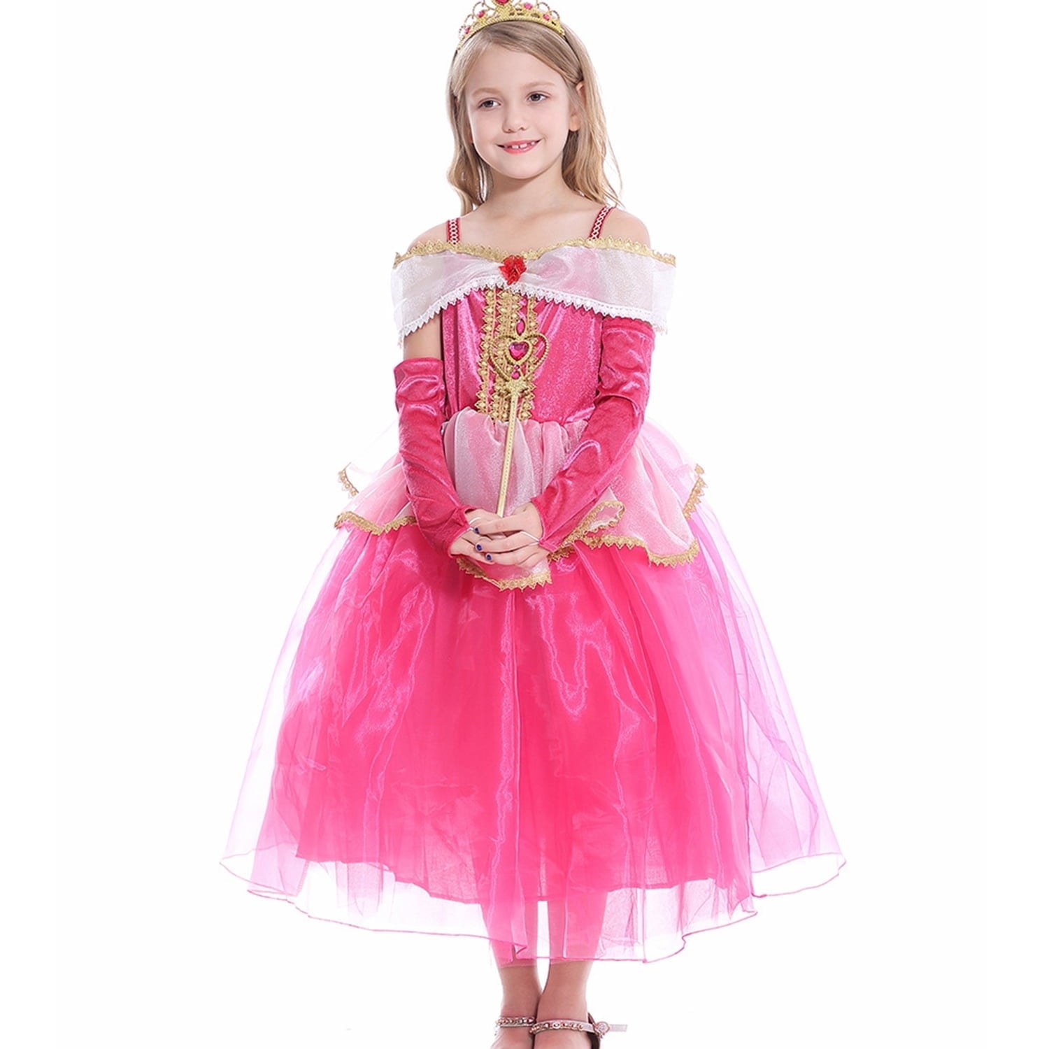 KAWELL Sleeping Beauty Princess Party Costume Dress Halloween Cosplay