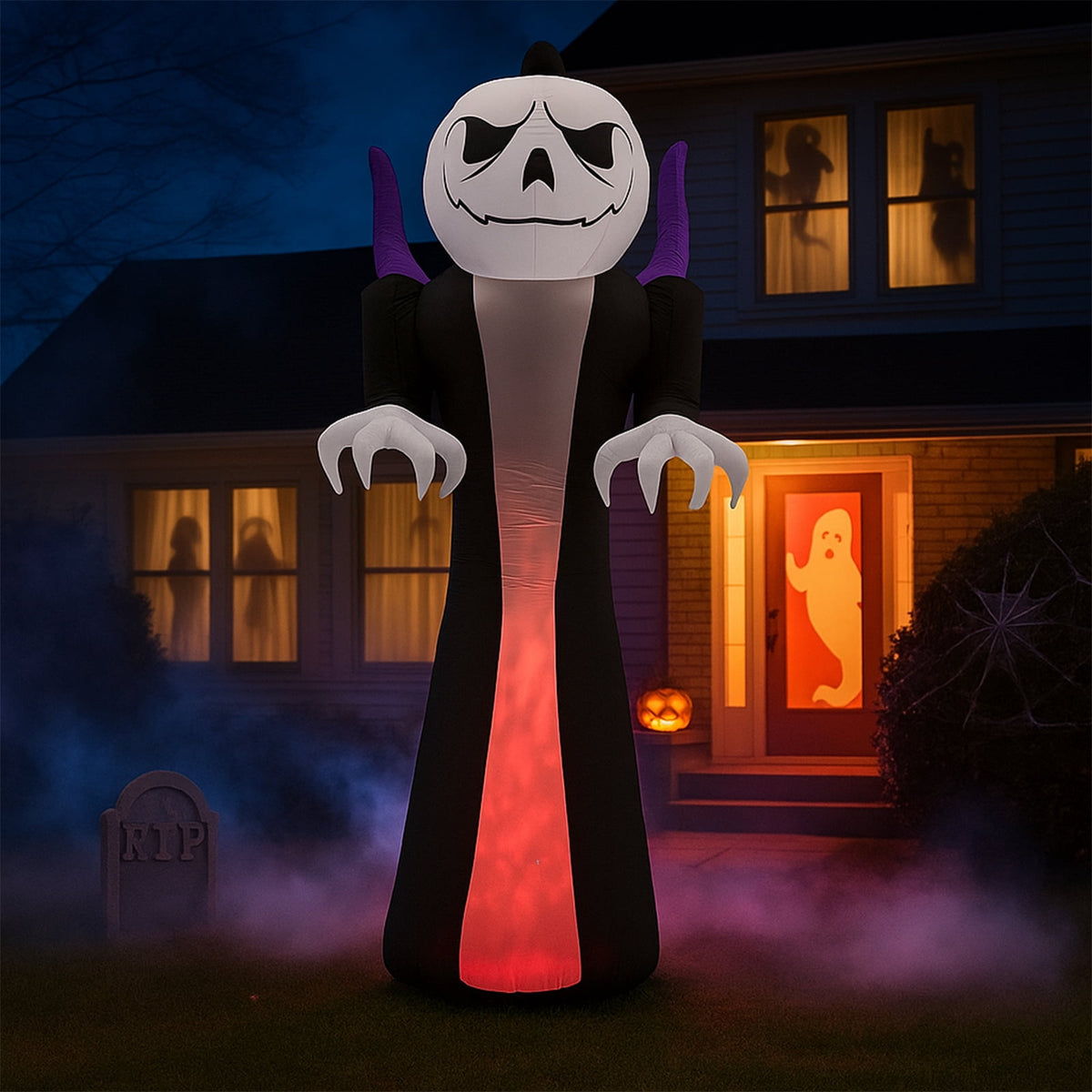 Ktaxon 12' Halloween Inflatables Outdoor Halloween Decoration Giant Ghost Blow up Decor