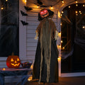 Ktaxon 6ft Pumpkin Man Animated Animatronic Decoration Creepy Halloween w/ Classic Cape Creepy Cloaked Jack-o'-Lantern for Porch & Yard