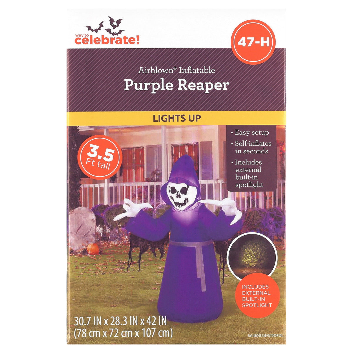 Reaper Airblown Yard Inflatable, Multicolor, 3.5', Halloween by Way To Celebrate