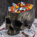 Large Skull Bowl - Bronze Resin Halloween Candy Dish Holder for Home Office and Gothic-Themed Party Decorations