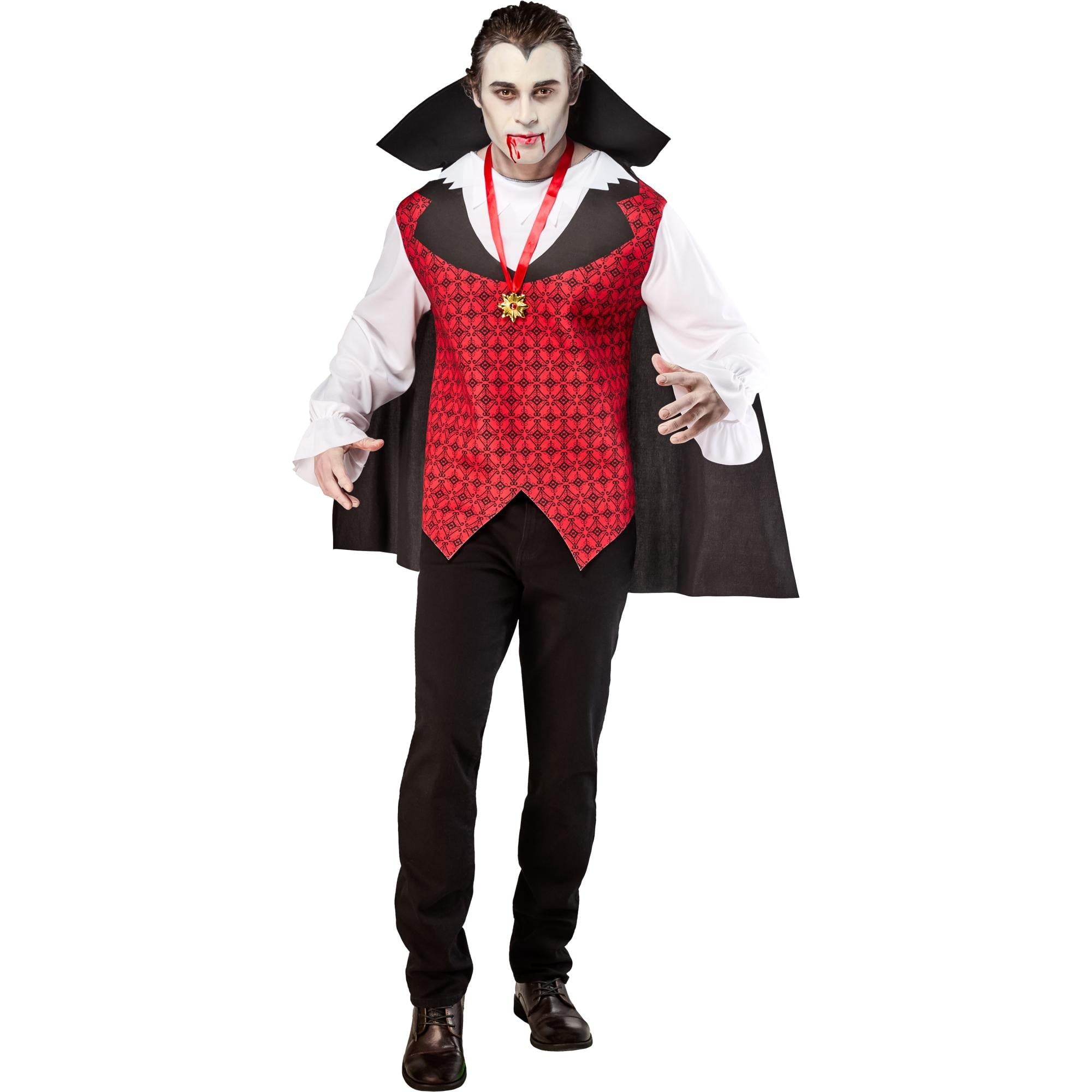 Vampire Halloween Costume for Adults, Men's Size XL (40/42), by Way to Celebrate
