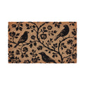 My Texas House Halloween Natural/Black Floral Bird Outdoor Coir Doormat, 30" x 48"
