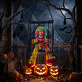 Magotan Screaming Animated Halloween Decorations, Outdoor Indoor Hanging Spooky Halloween Decoration, Scary Skull Cage with Motion Sensor