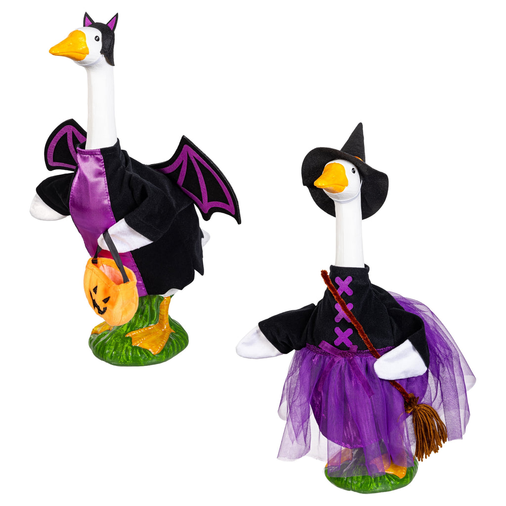 Mainstays Halloween Witch & Bat Porch Goose Outfit, Set of 2