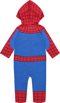 Marvel Avengers Spiderman Baby Boys' Zip-Up Hooded Costume Coverall (18M)