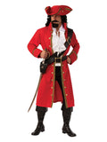 Pirate Captain Hook Red Coat Adult Mens Costume