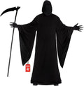Morph Mens Grim Reaper Costume Adult Scary Death Robe & Gloves Halloween Halloween Black L