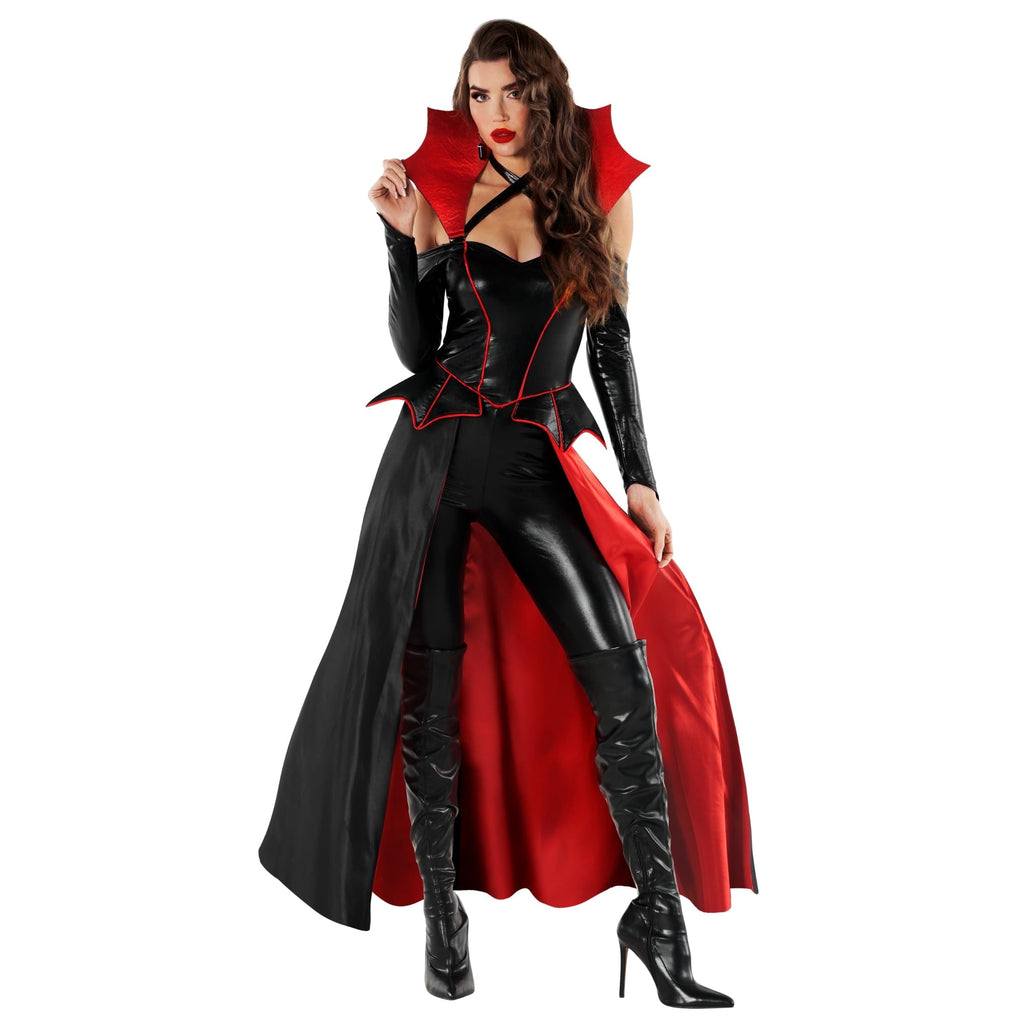 Morph Morph Vampire Costume Women Adult Bodysuit Vampiress Outfit Dracula Halloween Dress for Women Party Wear Halloween Costume for Women Black X-Large
