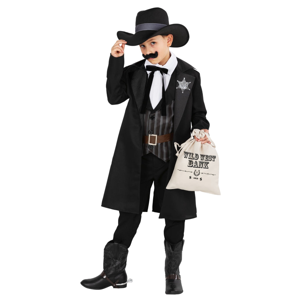 Morph Western Sheriff Costume Boys Halloween Costume for Boy Black Medium