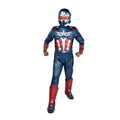 Marvel Boys' Captain America Halloween Costume Jumpsuit - Blue 8-10