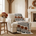 My Texas House Halloween Pumpkins and Bats Cotton Knit Throw, Multicolor, 50" x 60"