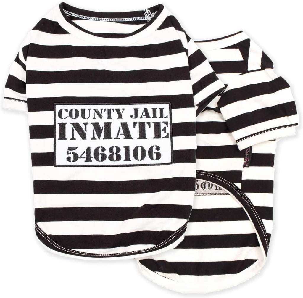 Parisian Pet Dog Halloween Costume - Prisoner Dog Costumes Shirt - Dog Costume - Dog Costumes for Large Dogs - L