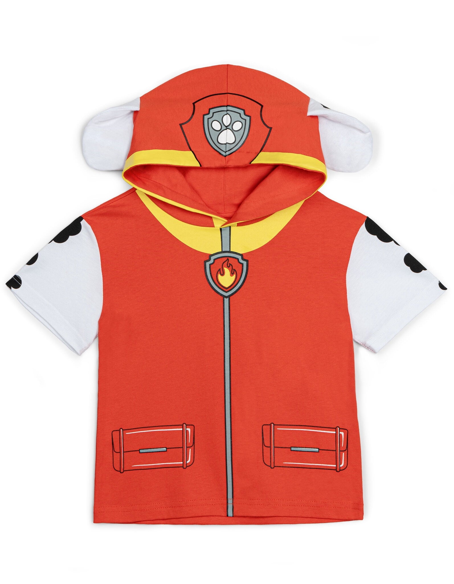 Paw Patrol Big Boys' Cosplay Hooded T-Shirt Marshall Bright Red