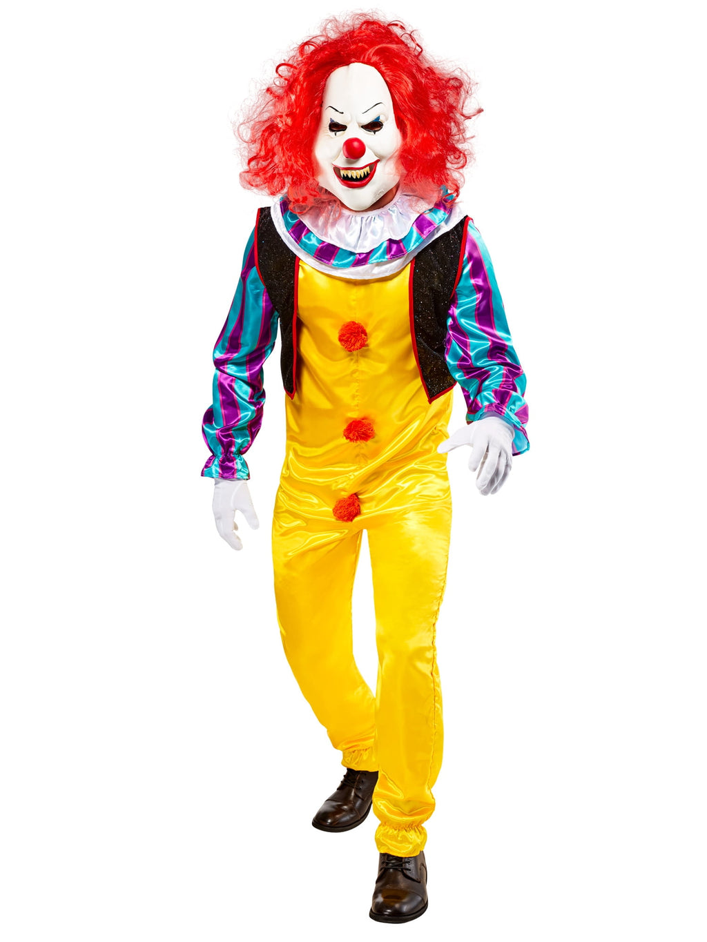 It 1990 Pennywise Costume for Adults by Rubies, Men's One Size
