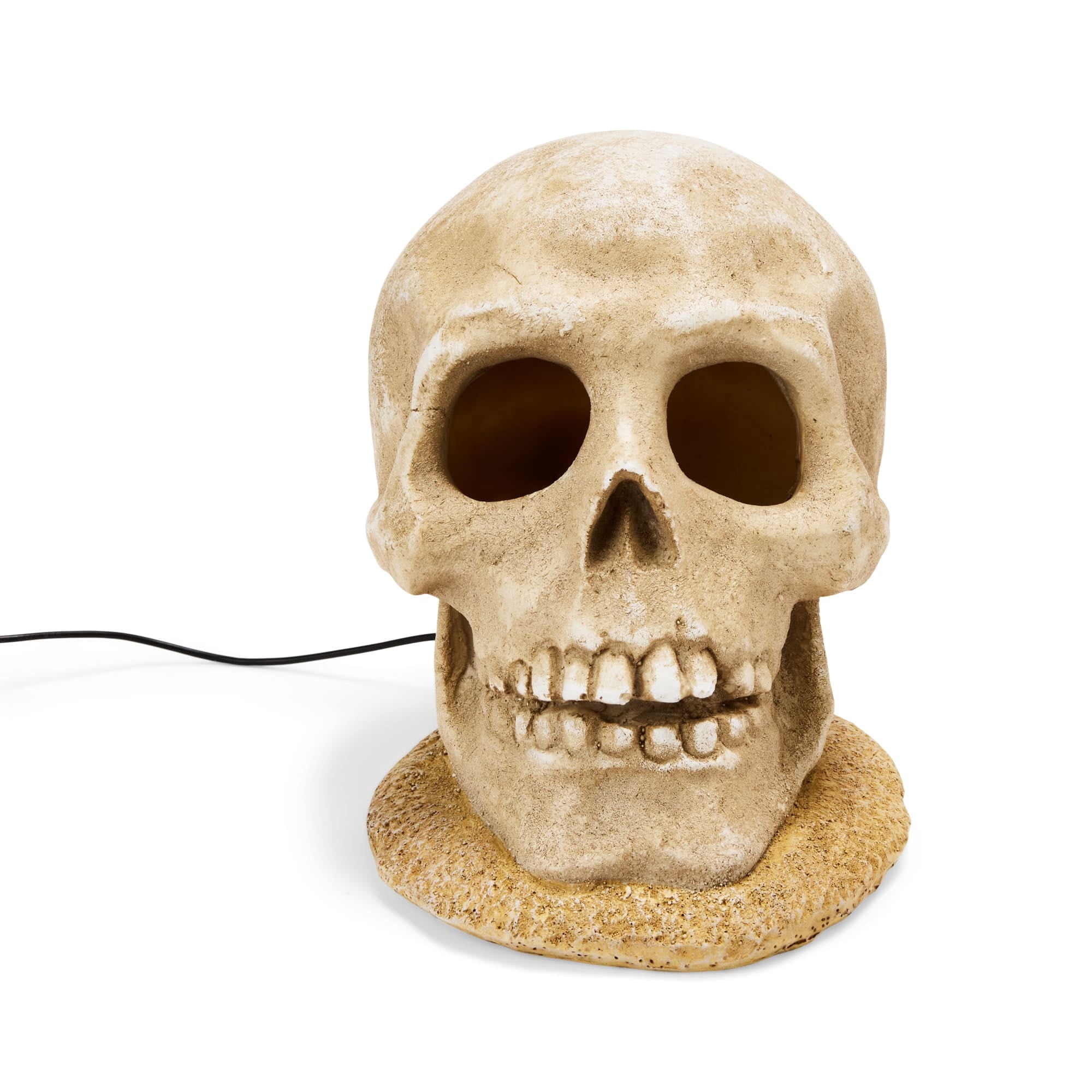 Petco Halloween LED Light-Up Skull Aquarium Decor White Large