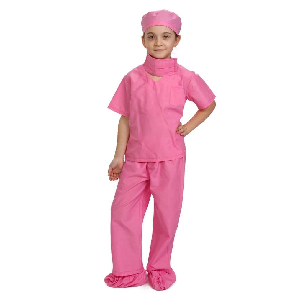 Dress Up America Doctor Scrubs for Kids - Pink Doctor And Nurse Costume for Girls & Boys