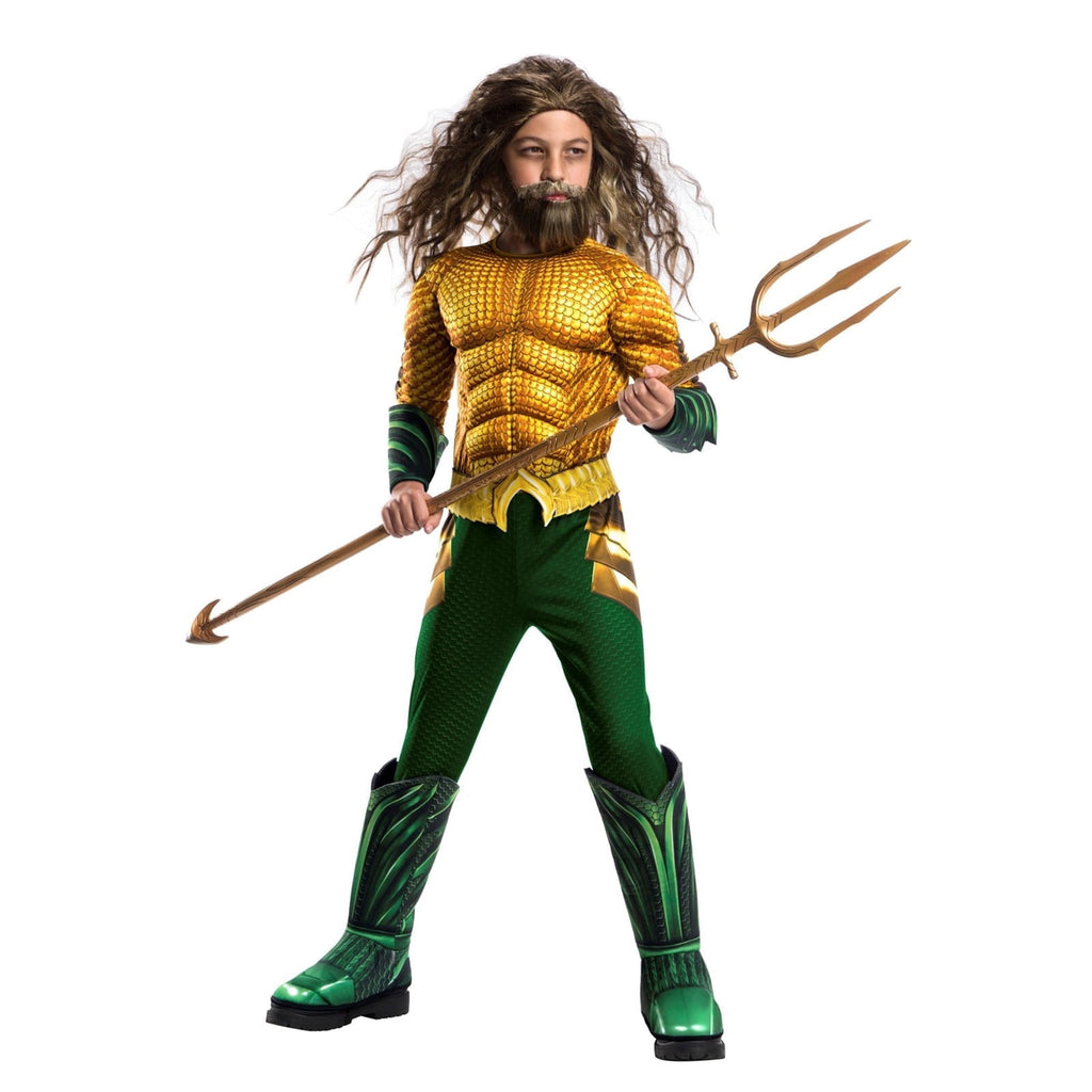 DC Comics Aquaman and the Lost Kingdom Aquaman Deluxe Muscle Chest Costume for Kids by Rubies, Boys Large