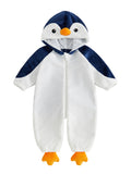 RUINIXCW Toddler Baby Boy Girl Penguin Costume Newborn Infant Halloween Animal Costume Warm Fall Winter Plush Jumpsuit Outfit Long Sleeve Hood Zip Up Romper Snowsuit