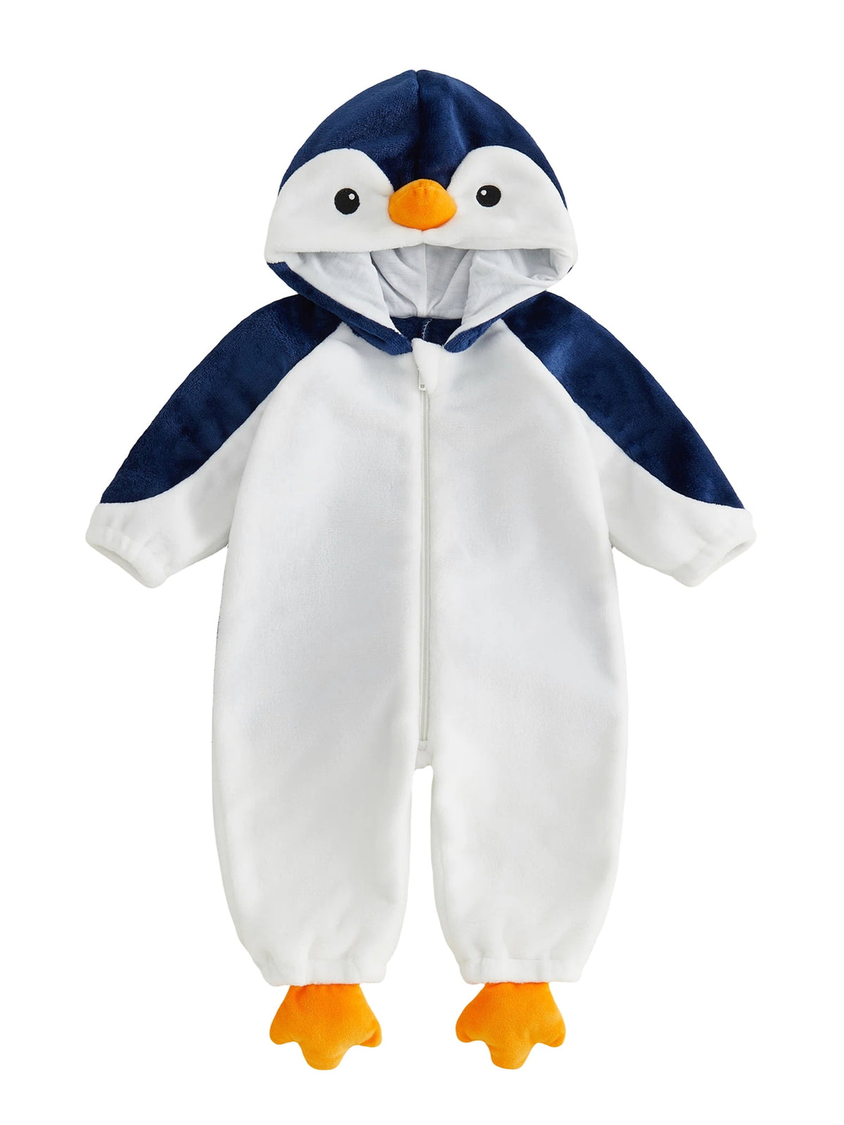 RUINIXCW Toddler Baby Boy Girl Penguin Costume Newborn Infant Halloween Animal Costume Warm Fall Winter Plush Jumpsuit Outfit Long Sleeve Hood Zip Up Romper Snowsuit