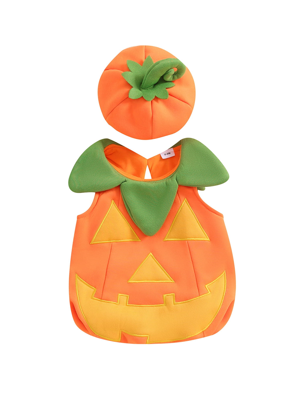 RUINIXCW Toddler Baby Girl Boy Halloween Pumpkin Costume Newborn Infant Baby Fall Halloween Outfit Sleeveless Top Hat Cosplay Party Dress Up Clothes