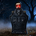 Roiihwy Halloween Animated Tombstone With Voice Activated Rising Skeleton And Pumpkin, A