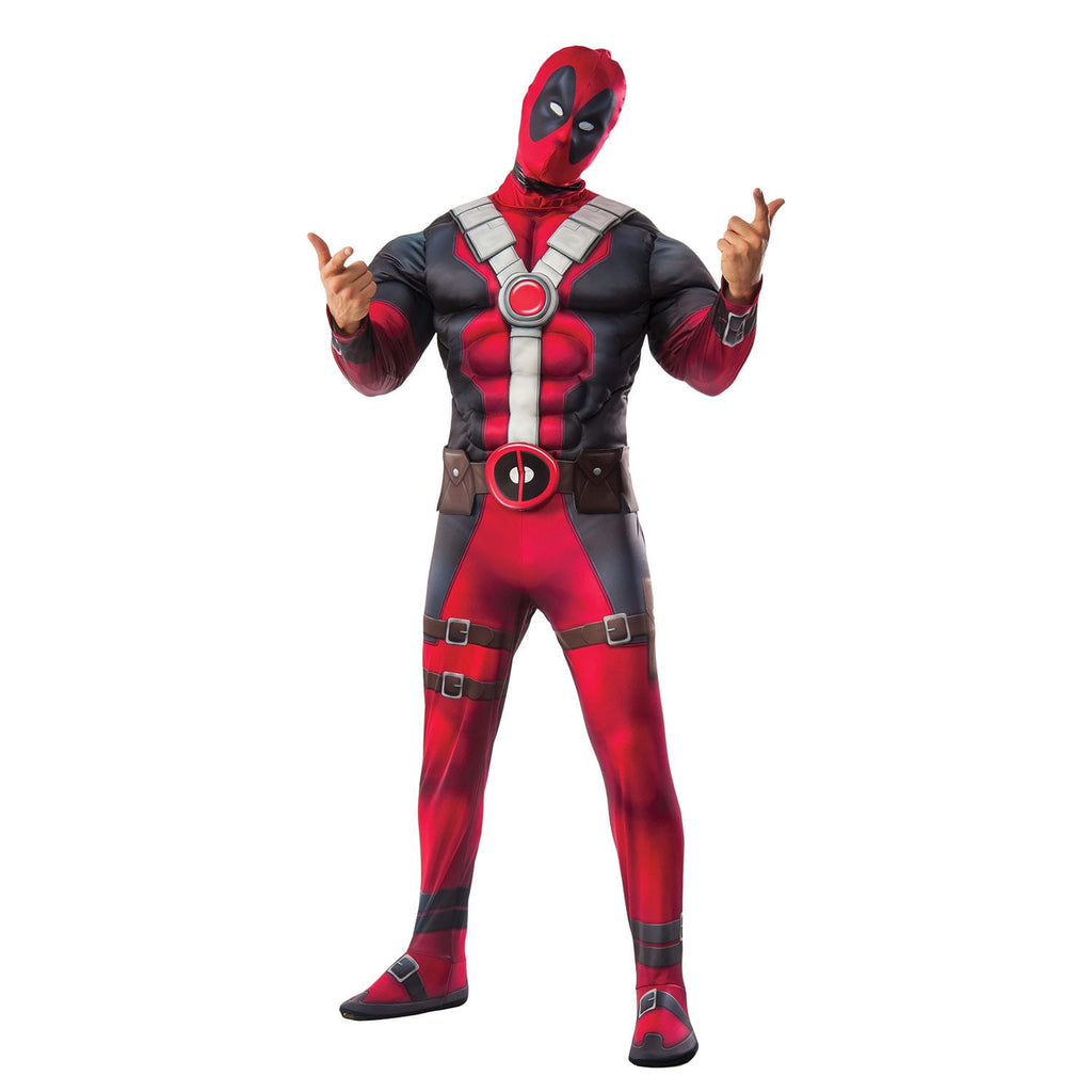 Rubie's Halloween Deluxe Muscle Chest Deadpool Fancy-Dress Costume, for Adult, Men One Size