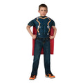 Rubie's Marvel Super Hero Thor Top Halloween Fancy-Dress Costume for Child, with Cape Big Boys One Size