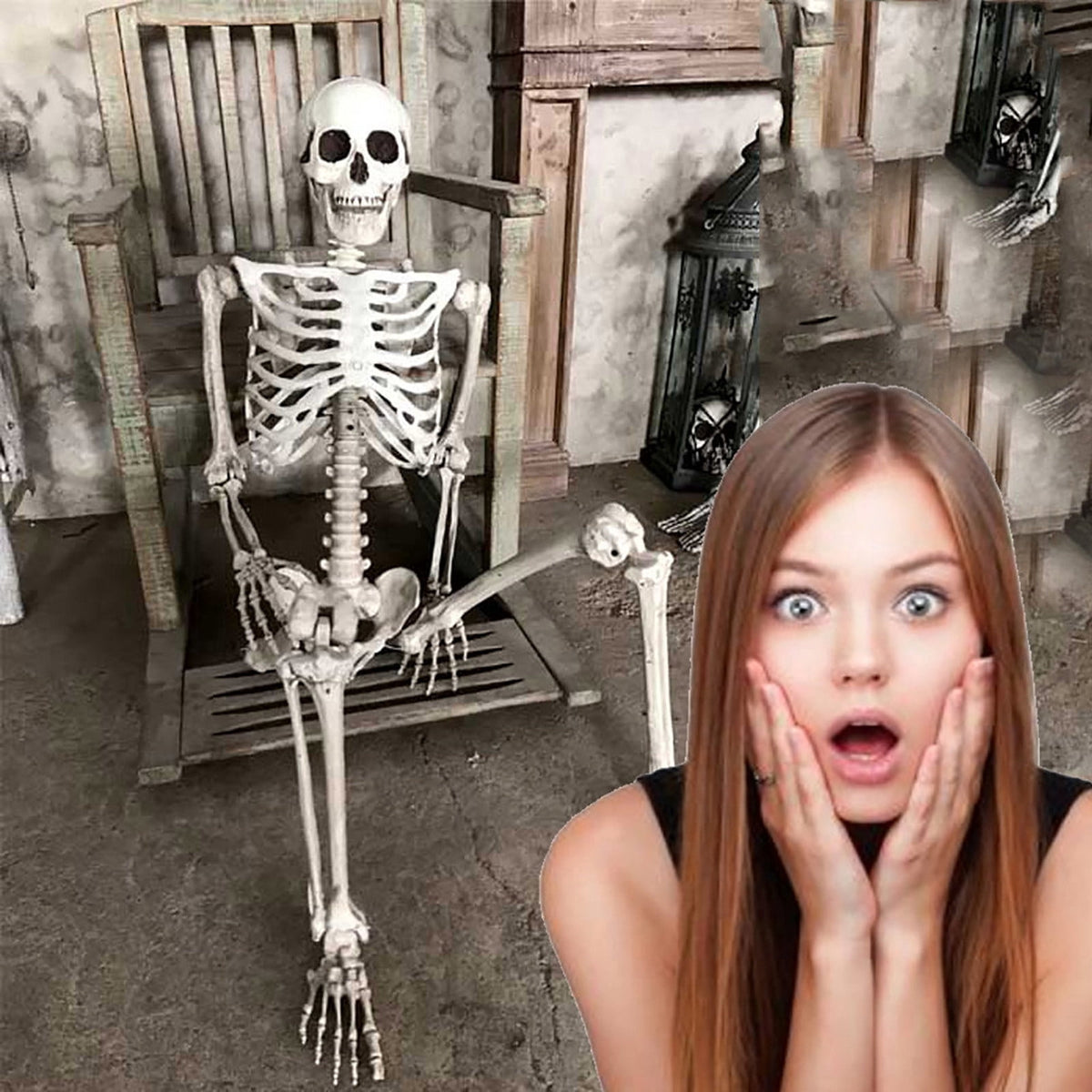 Ruziyoog Halloween Skeleton Ghosts Grim Reapers for Halloween Decorations
