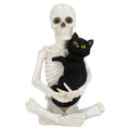 Skeleton and Cat Decoration, Black and White, 7", Halloween by Way To Celebrate