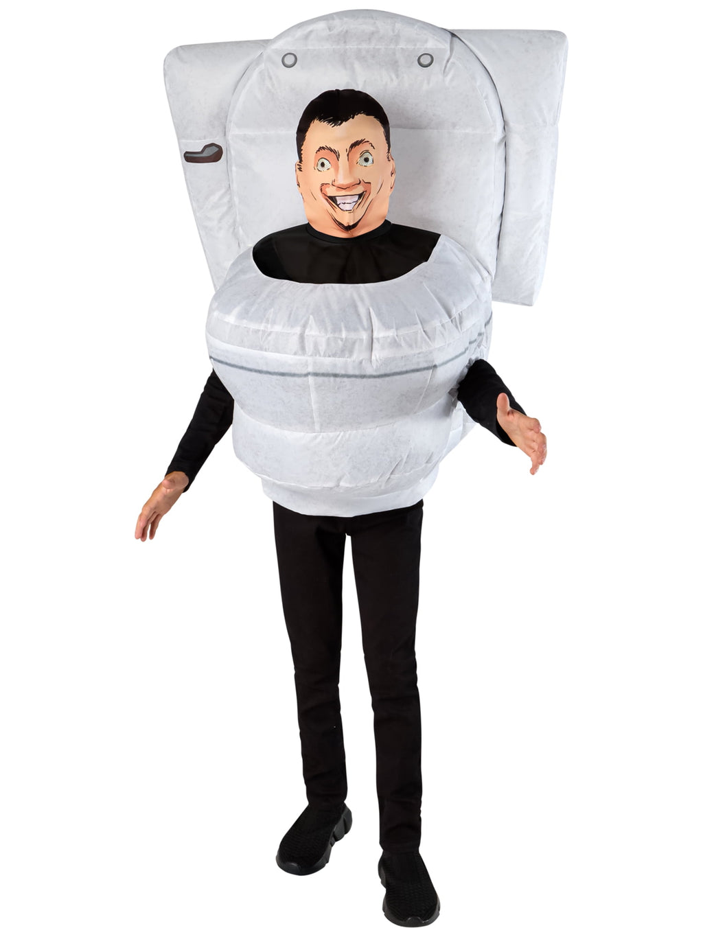 Skibidi Toilet Inflatable Costume with Hood for Boys by Rubies, One Size