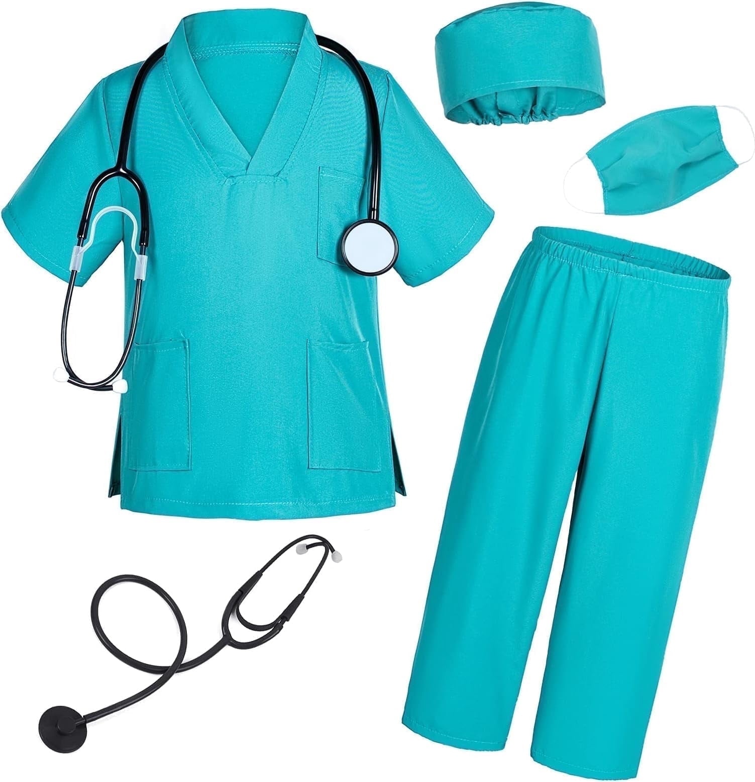 Style-Carry Doctor Role Play for Kids come with scrubs pants and accessories, suitable for boys and girls aged 3 4 5 years old