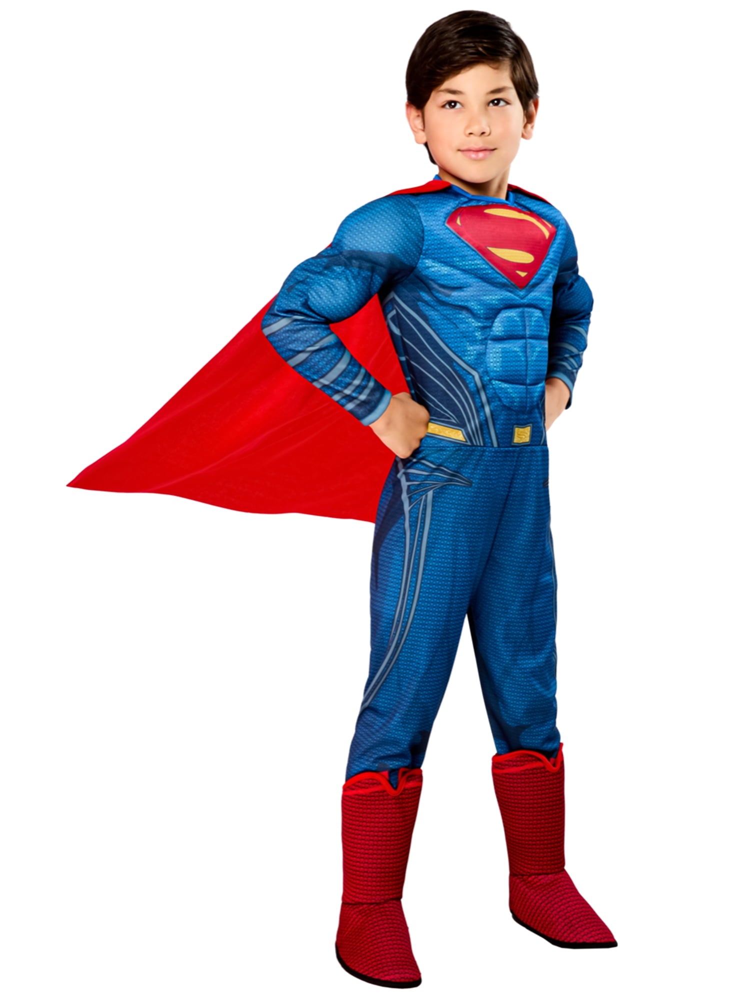 Justice League Superman Muscle Chest Deluxe Costume for Kids by Rubies, Boys Medium