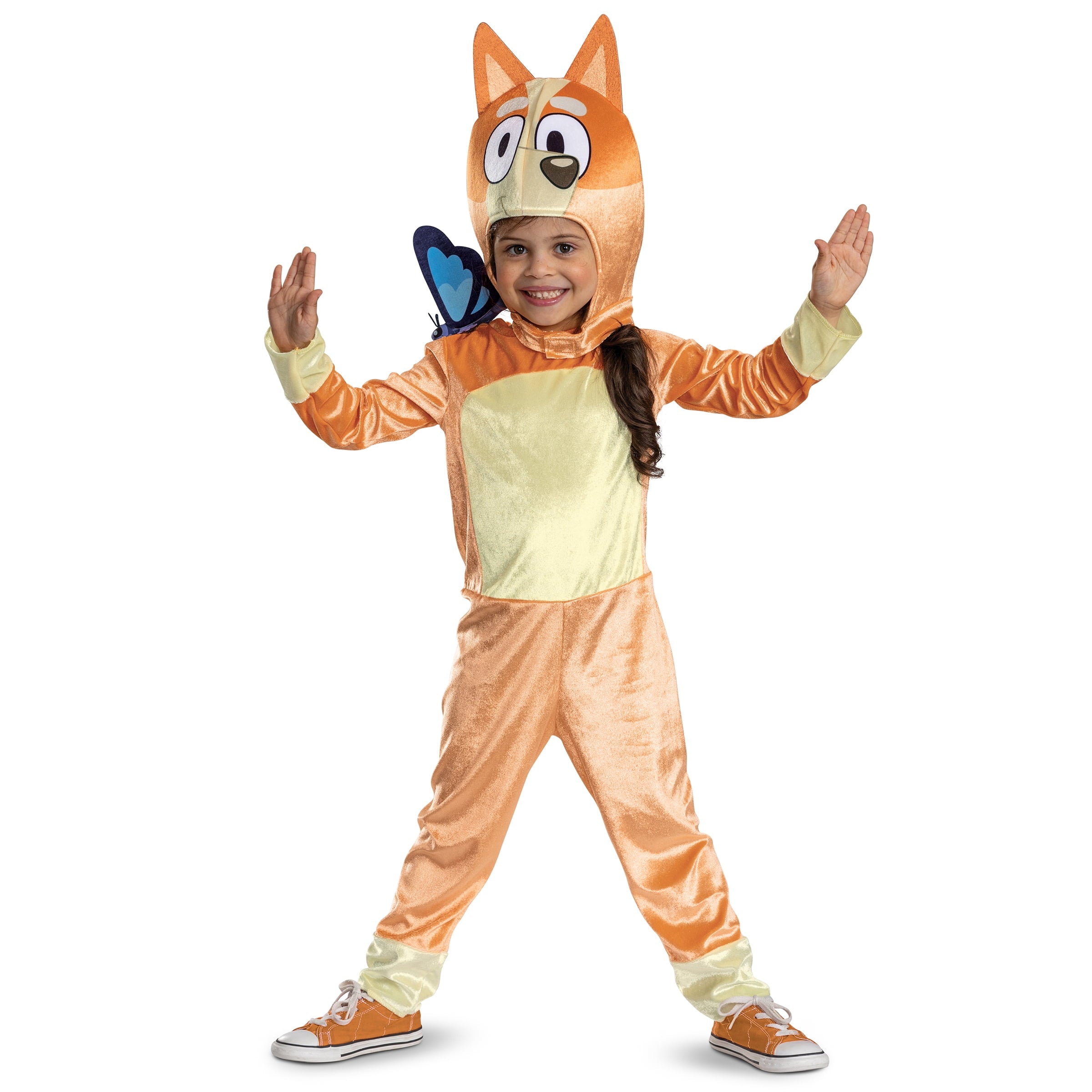 Bluey Bingo Halloween Costume for Children with Flappy Butterfly, Toddlers Size 3T-4T, by Disguise