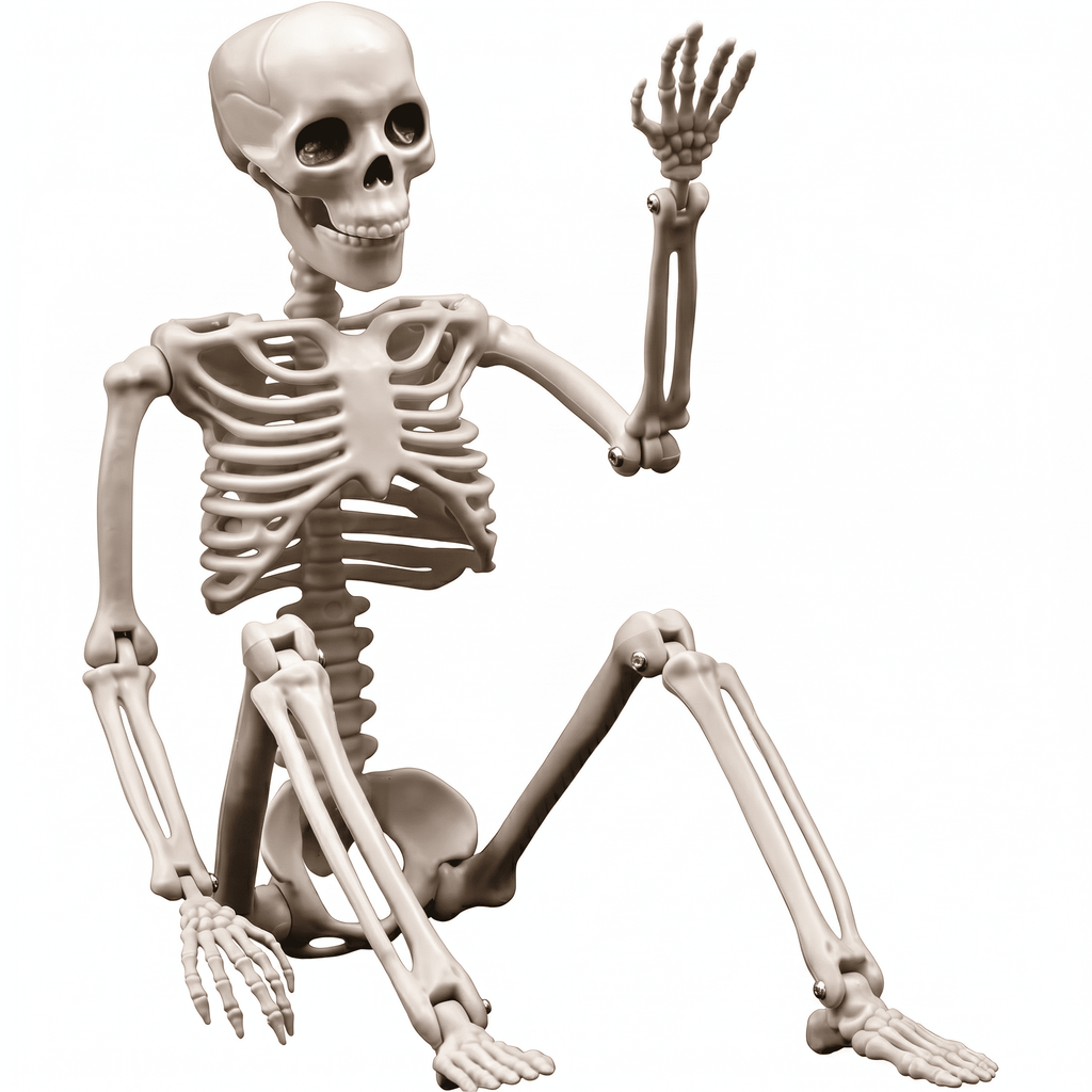 TETOU 2 Packs Halloween Skeletons, 14.9" Halloween Full Body Skeleton with Posable Joints for Haunted House Graveyard Props Decor