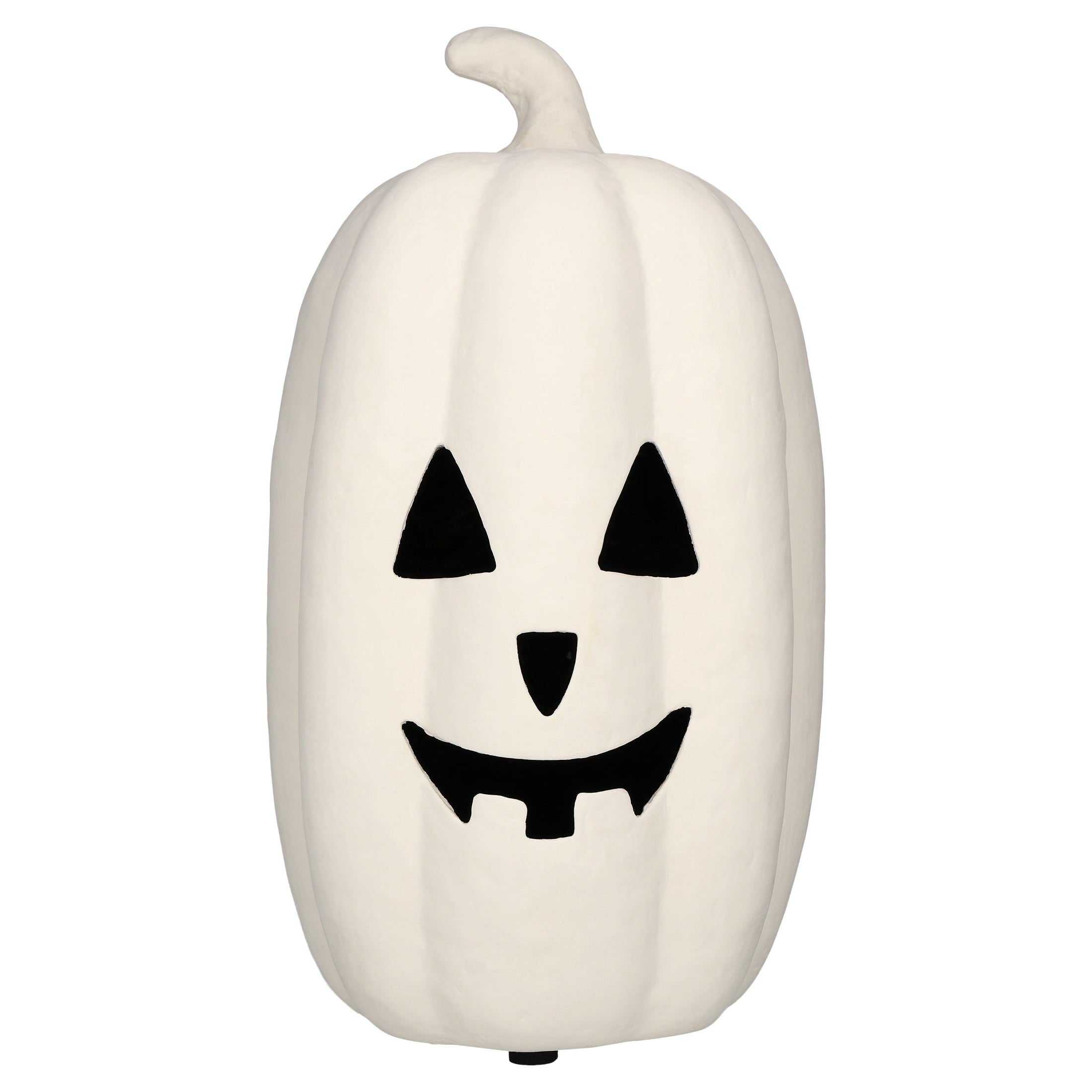 Paper Mache Jack-o'-Lantern Decoration, White, 12.5", Halloween by Way To Celebrate