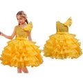 Toddler Dance Yellow Sequin Dress Tulle Dance Dresses Dance Kids 80s Outfits for Girls Dance Performance Outerwear 3-4 Years