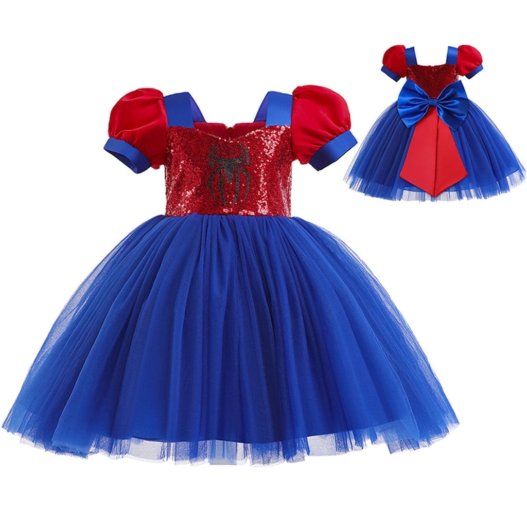 Toddlers Sequin Tutu Dress Girls Bow Dress Short Sleeve Birthday Party Costume