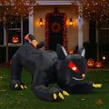 UBesGoo 6.5' Halloween Black Cat Inflatable Moving Head, Halloween Decorations Blow Up Yard Decor Built-in LEDs for Holiday Party