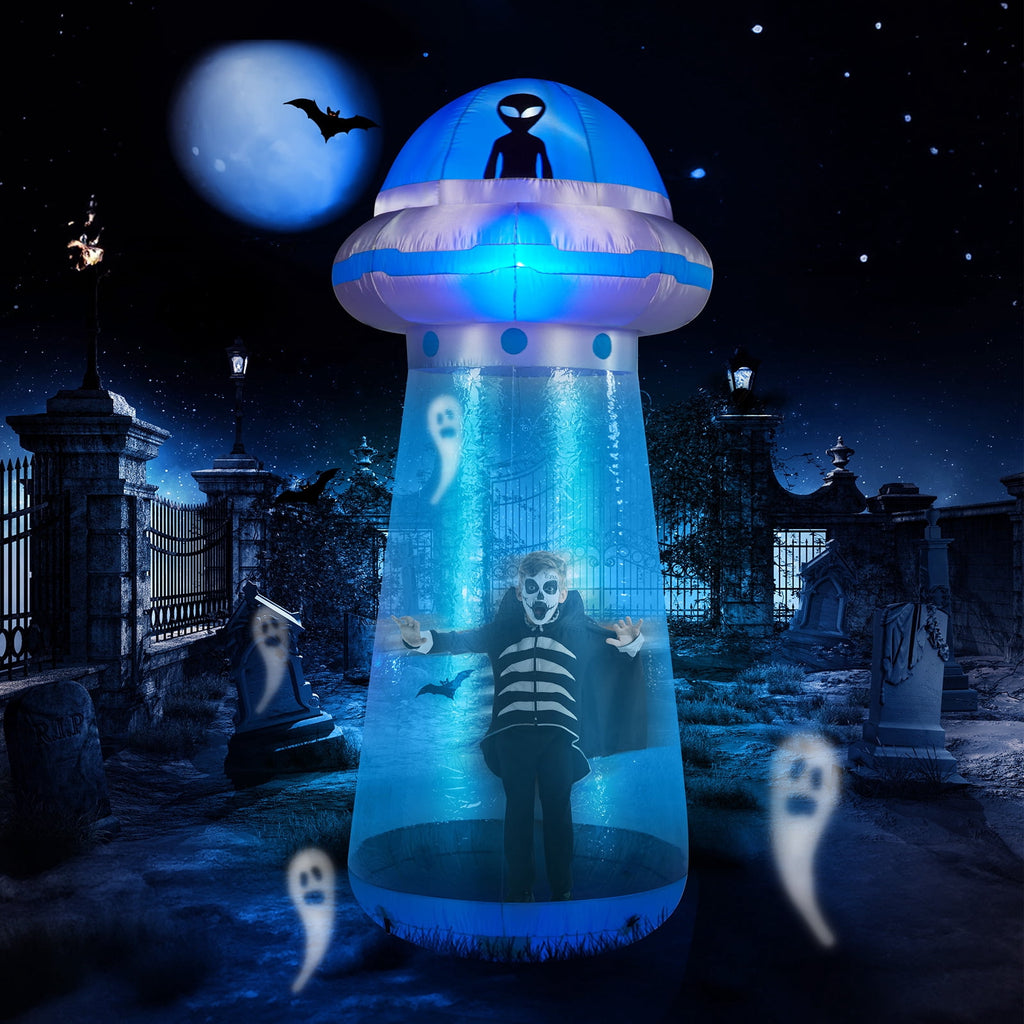 UBesGoo 9 ' Halloween UFO Outdoor Halloween Inflatables for Patio Garden Photo Shoot