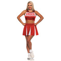 UNDERWRAPS Cheer Leader Two-Piece Costume - Cute Halloween Costume for Women, Sexy Red Cheer Cosplay Outfit, Cheer Captain Costume for Women, X-Large(14-16)