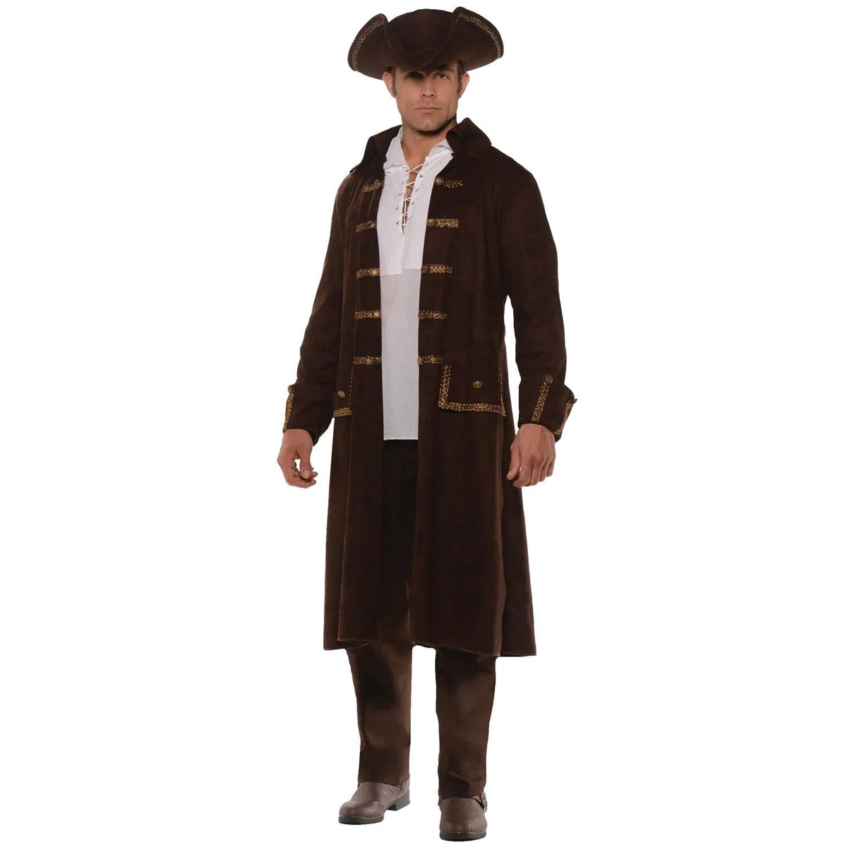 Brown Pirate Coat Set Men's Adult Halloween Costume