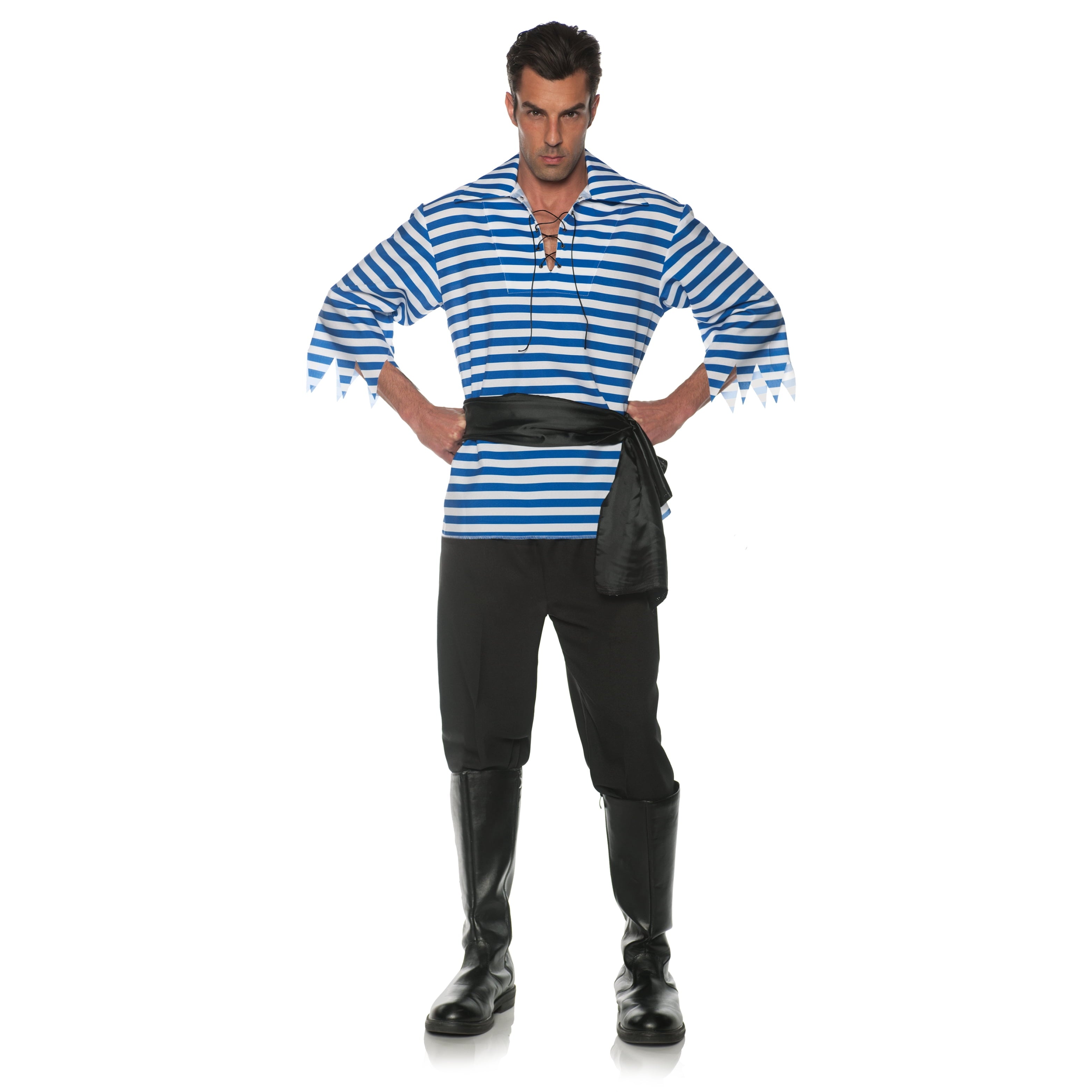 Underwraps Mens Black and White Dashing Pirate Costume - Size XX Large