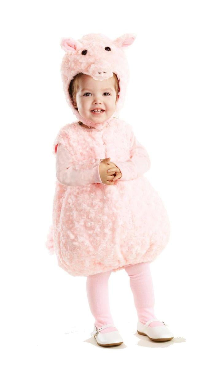 Underwraps Piglet Fancy-Dress Costume with Plush Swirl Fur for Toddlers, Sizes 2-4
