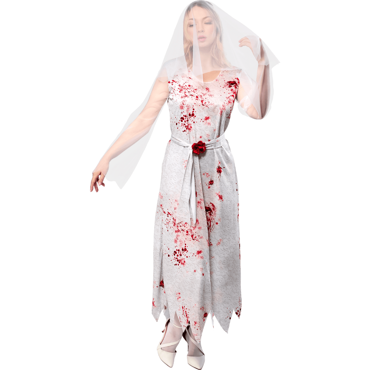 Ghost Bride Halloween Costume for Adults, Women's Size L (12/14), by Way to Celebrate