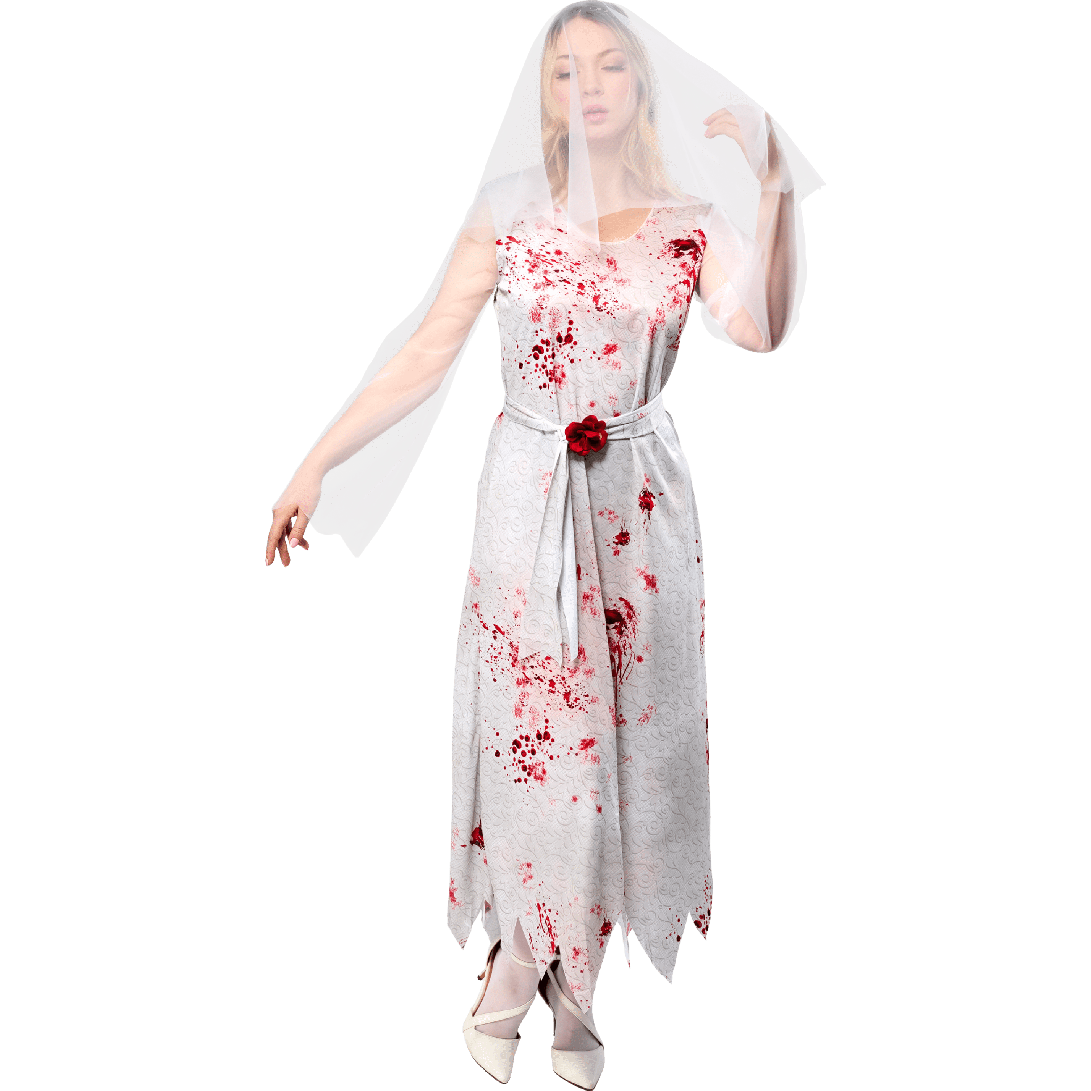Ghost Bride Halloween Costume for Adults, Women's Size L (12/14), by Way to Celebrate